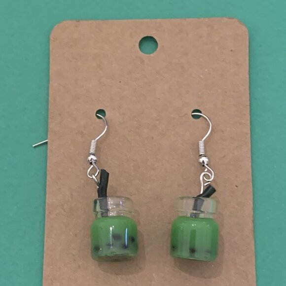 Smoothie Earring, Shake Earring, Milk Shake Earring, Funny Food Earring, Gift - Picture 3 of 4